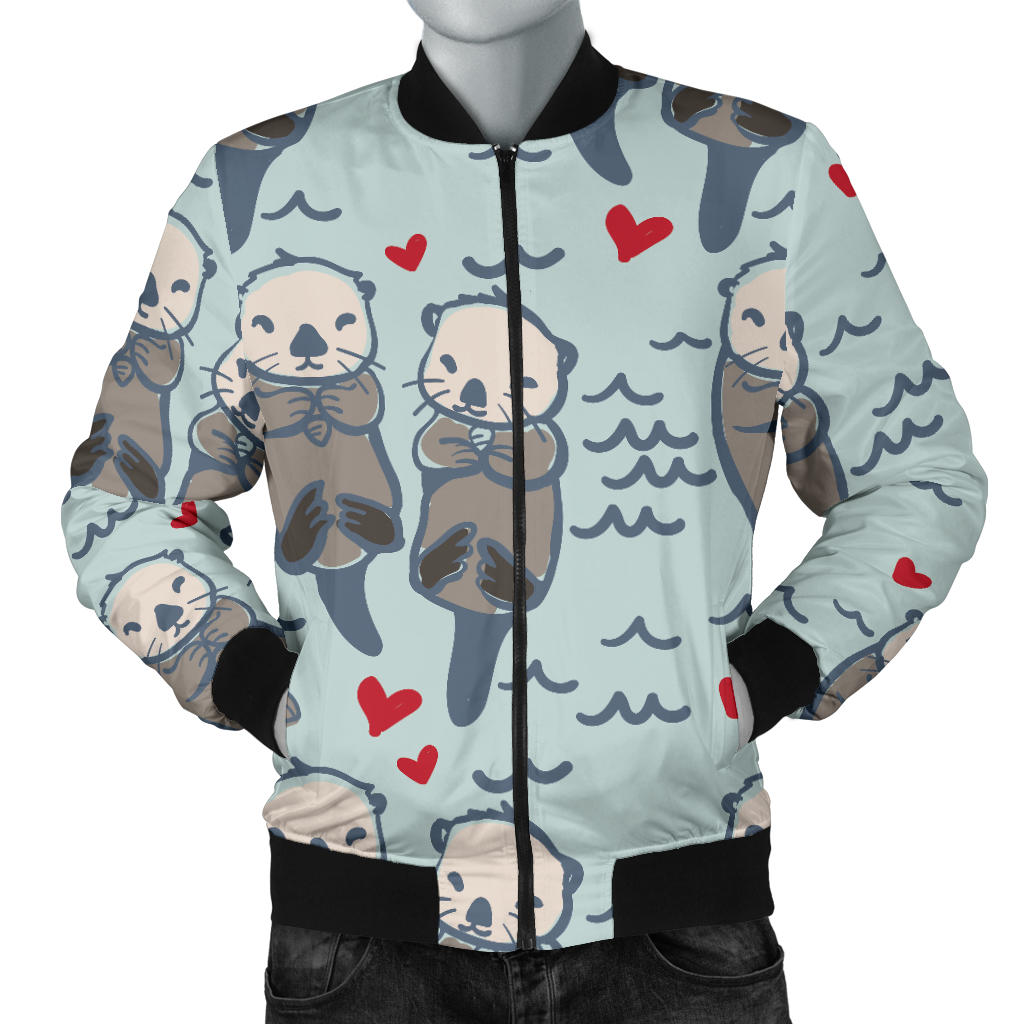 Sea Otter Pattern Print Design 03 Men Bomber Jacket