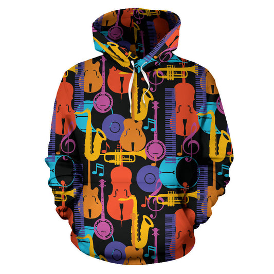 Jazz Pattern Print Design 03 Pullover Hoodie