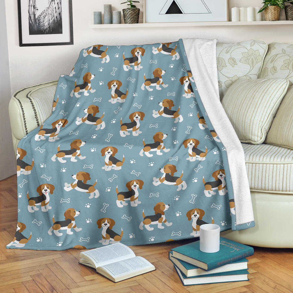 Beagle Pattern Print Design 02 Premium Blanket