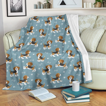 Beagle Pattern Print Design 02 Premium Blanket
