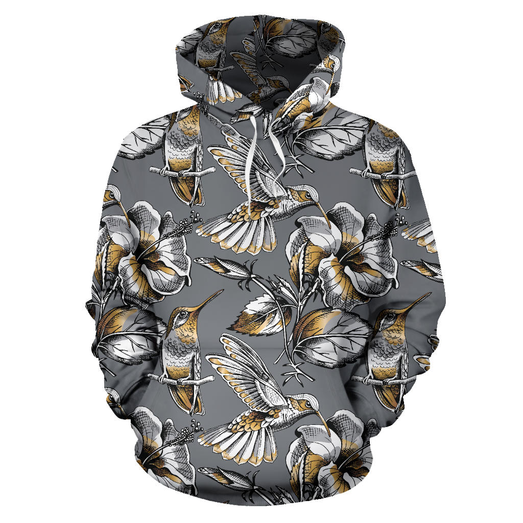Hummingbird Pattern Print Design 02 Pullover Hoodie