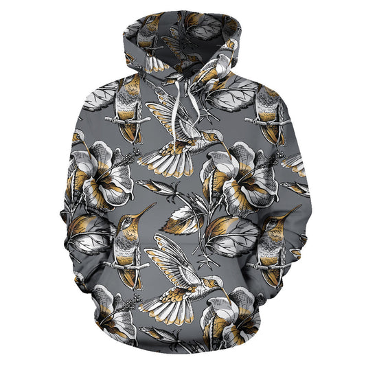 Hummingbird Pattern Print Design 02 Pullover Hoodie