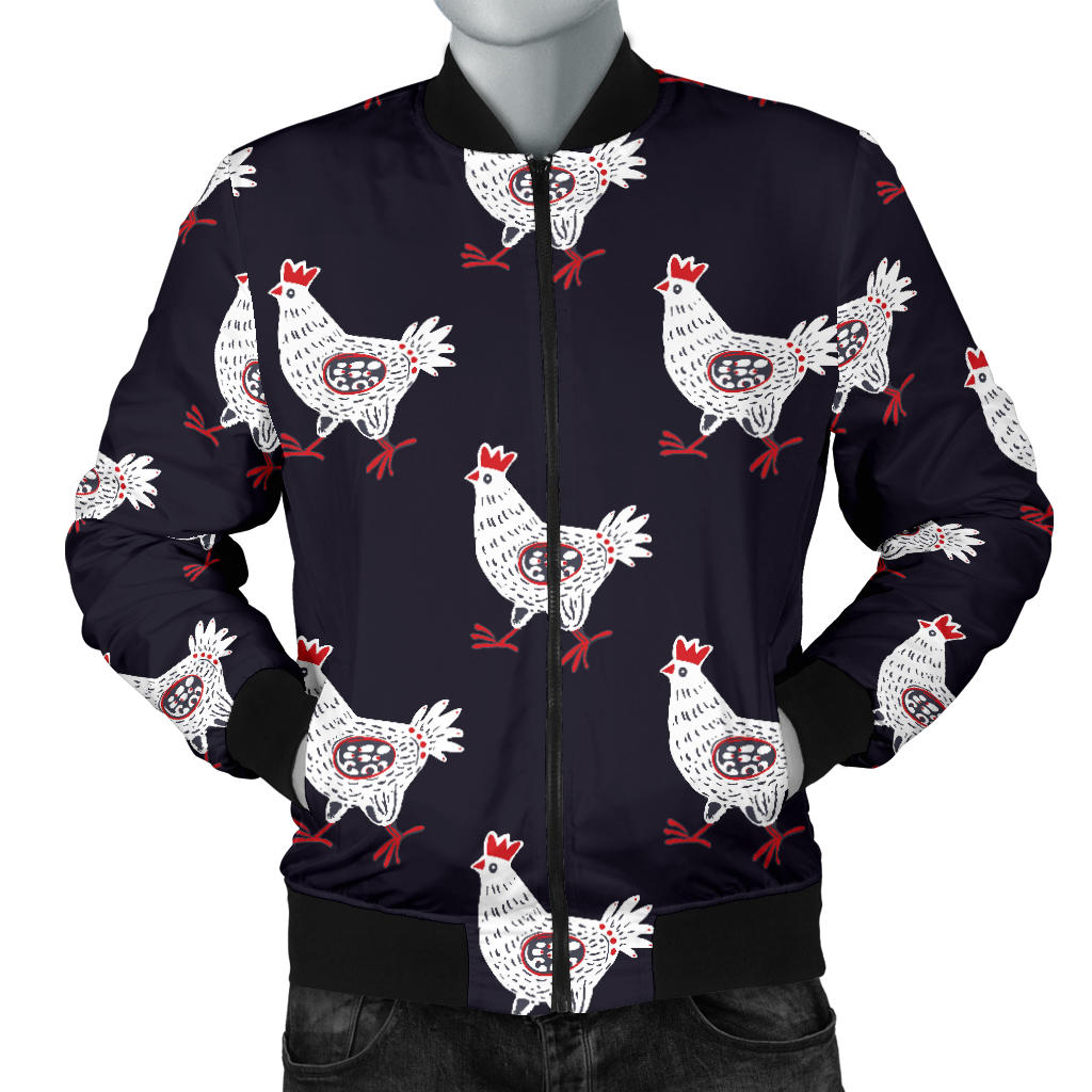 Chicken Pattern Print Design 03 Men Bomber Jacket