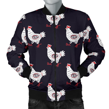 Chicken Pattern Print Design 03 Men Bomber Jacket