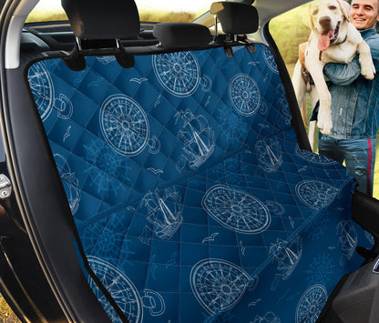 Nautical Pattern Print Design A04 Rear Dog Car Seat Cover Hammock