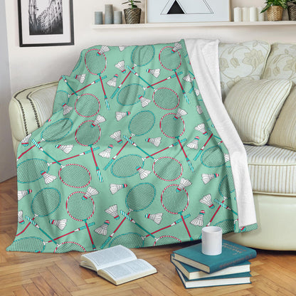 Badminton Pattern Print Design 05 Premium Blanket