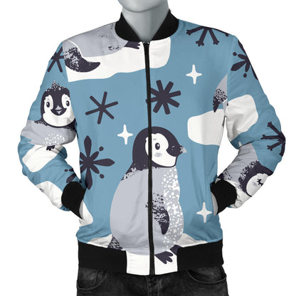 Penguin Pattern Print Design A05 Men Bomber Jacket