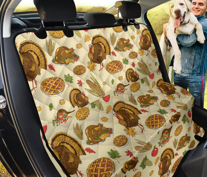 Turkey Pattern Print Design 02 Rear Dog Car Seat Cover Hammock