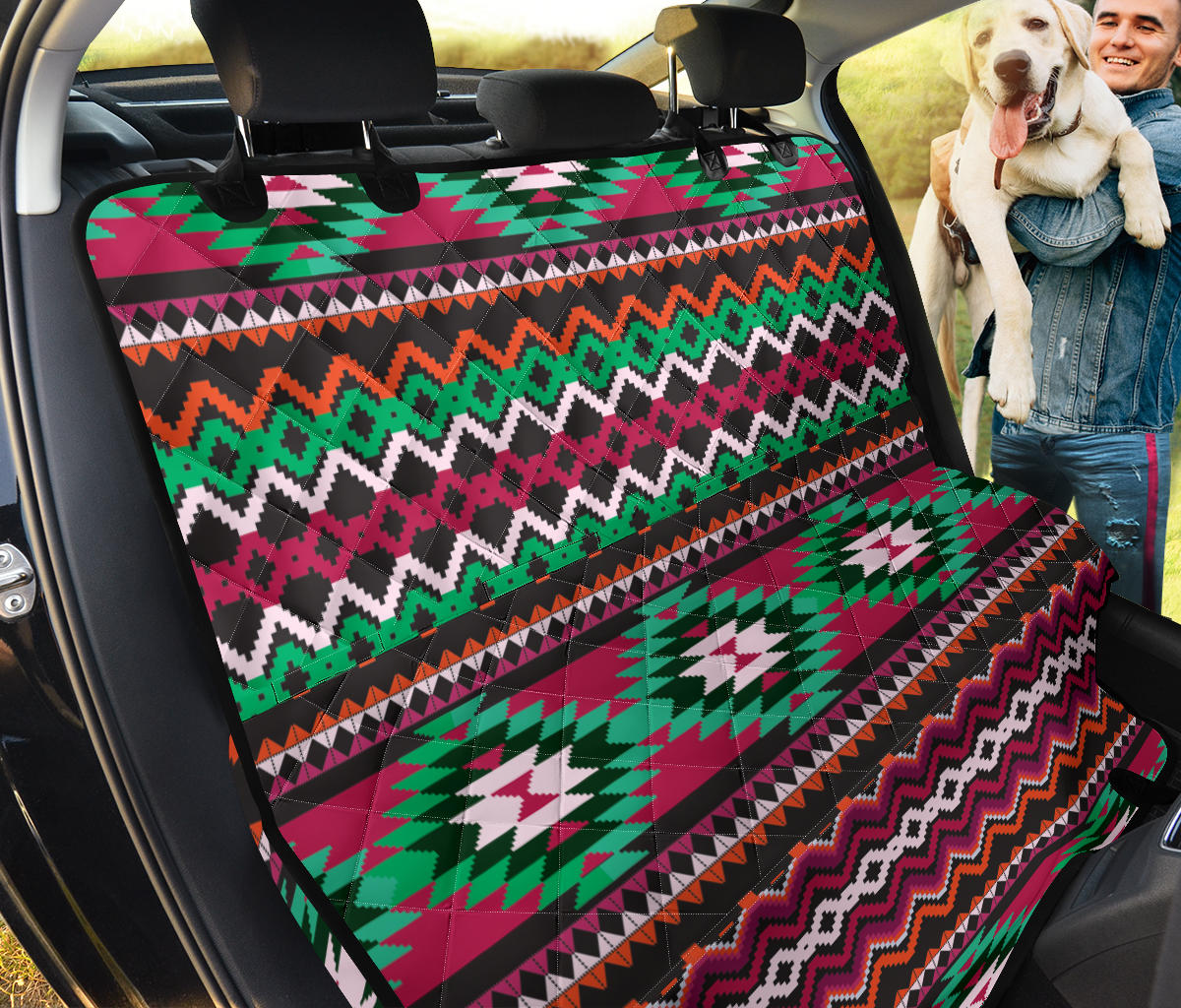 Mexican Pattern Print Design 01 Rear Dog Car Seat Cover Hammock