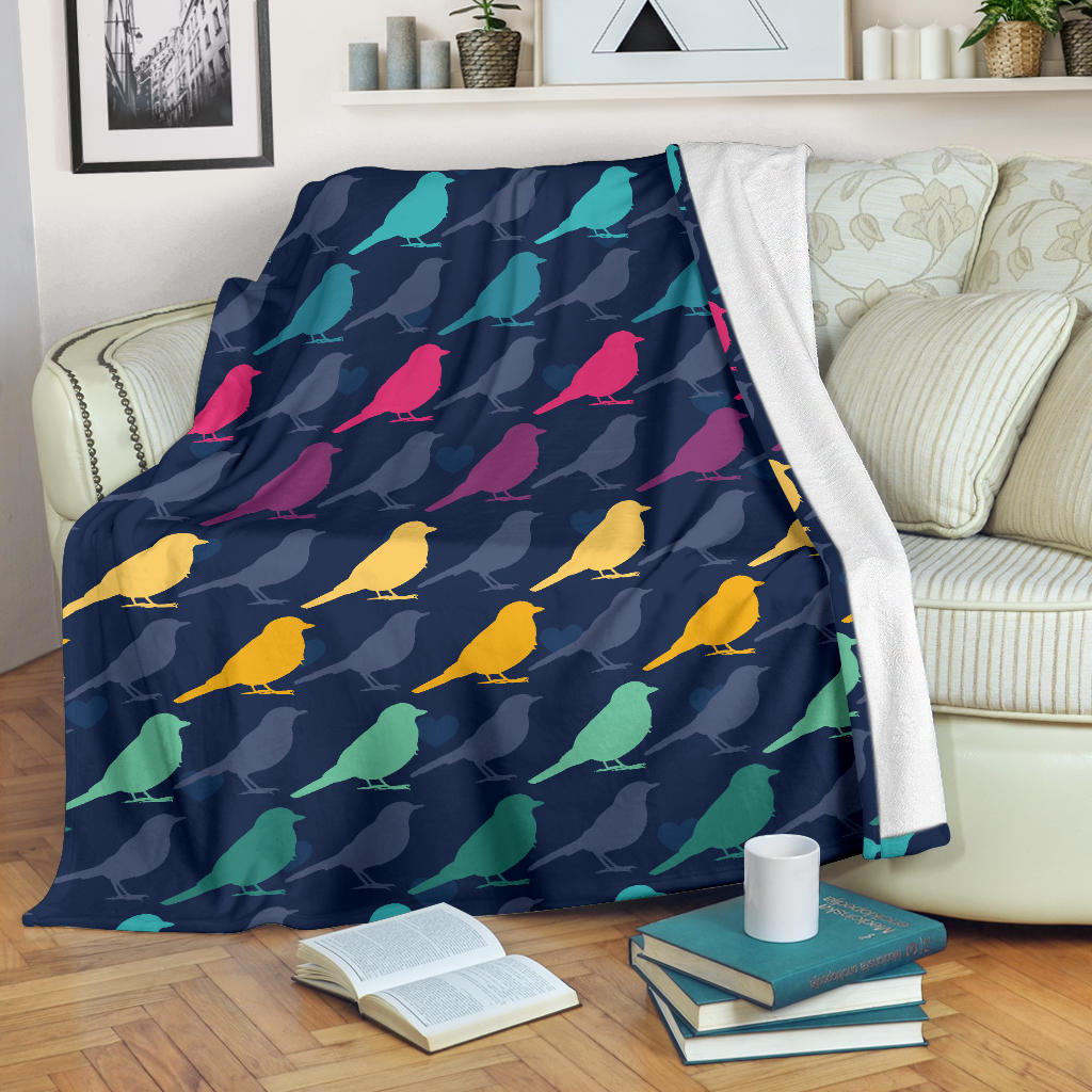 Birds Pattern Print Design 01 Premium Blanket