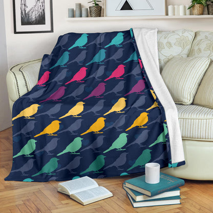 Birds Pattern Print Design 01 Premium Blanket