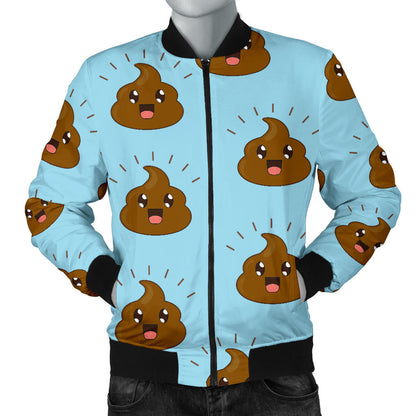 Poop Emoji Pattern Print Design A03 Men Bomber Jacket