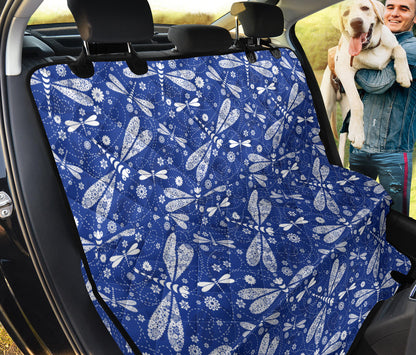 Dragonfly Pattern Print Design 03 Rear Dog Car Seat Cover Hammock