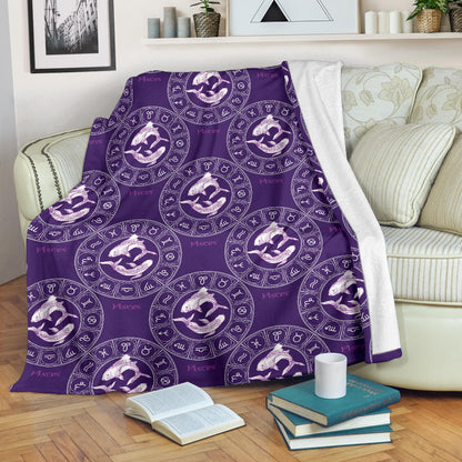 Pisces Pattern Print Design A02 Premium Blanket