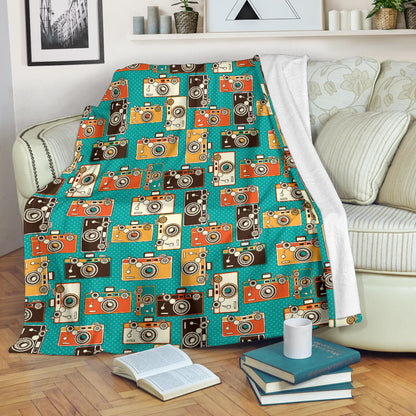 Camera Pattern Print Design 02 Premium Blanket