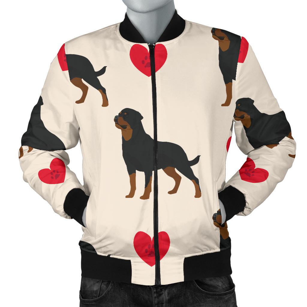 Rottweiler Pattern Print Design A02 Men Bomber Jacket