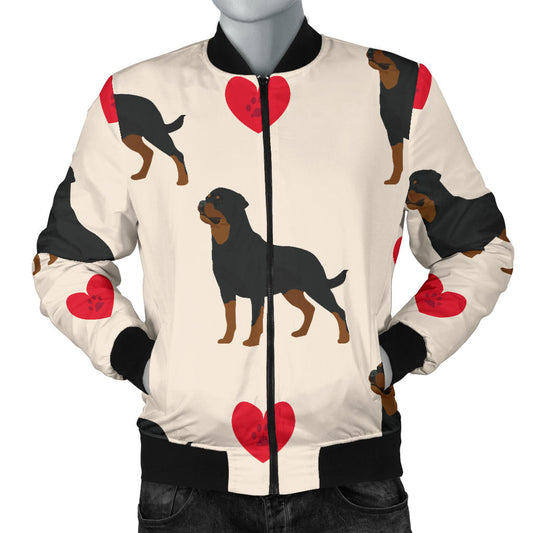 Rottweiler Pattern Print Design A02 Men Bomber Jacket