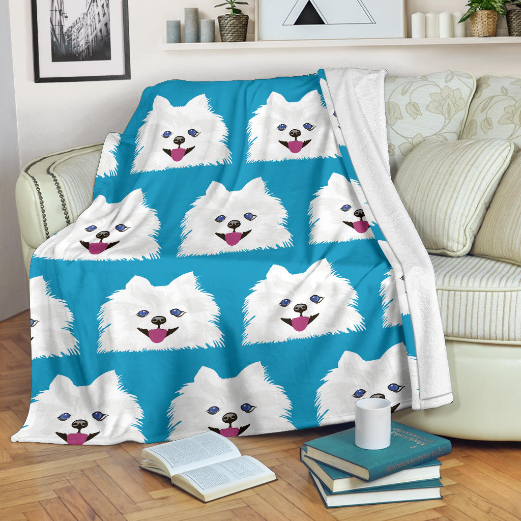 Pomeranians Pattern Print Design A05 Premium Blanket