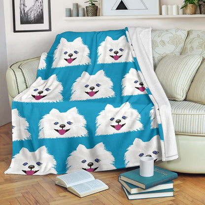 Pomeranians Pattern Print Design A05 Premium Blanket