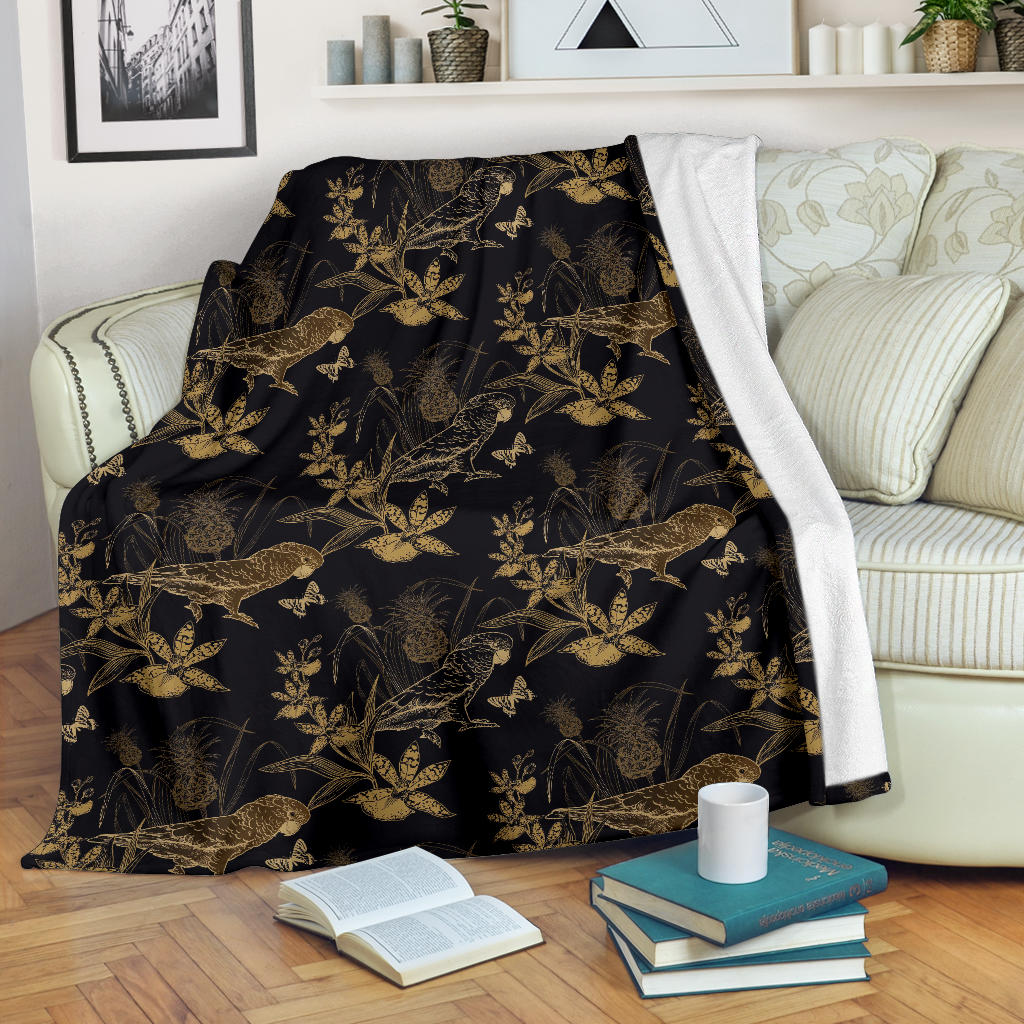 Parakeet Pattern Print Design A05 Premium Blanket