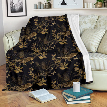 Parakeet Pattern Print Design A05 Premium Blanket