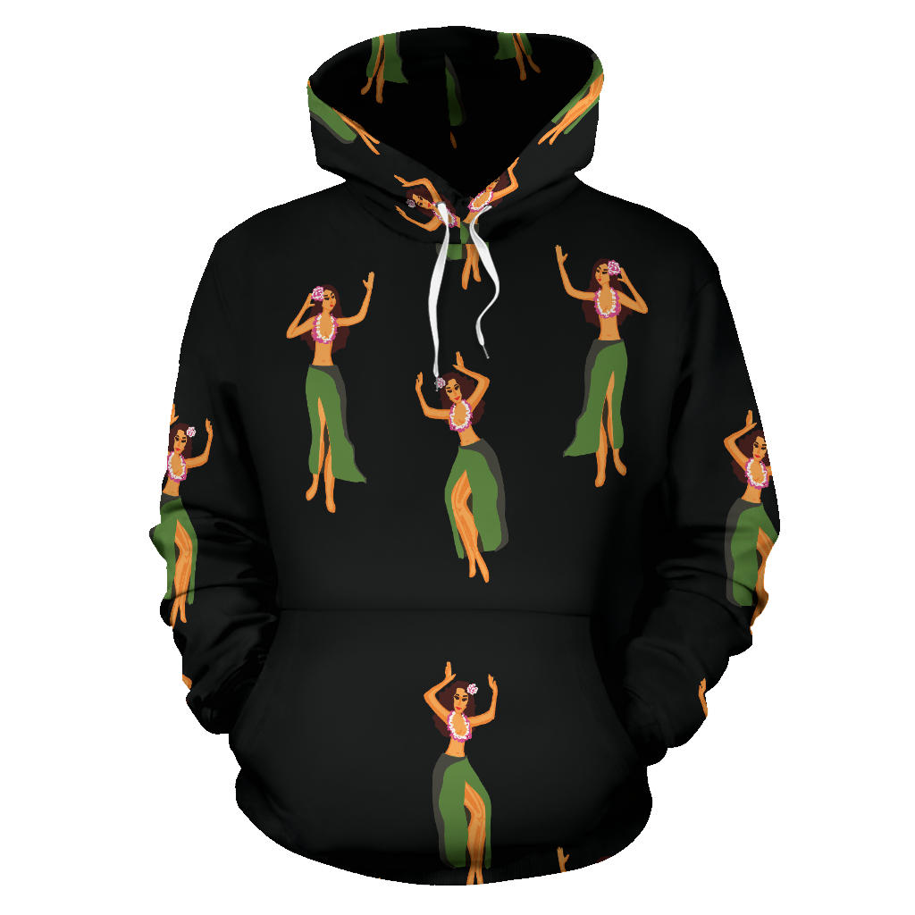 Hula Dancers Girl Pattern Print Design 01 Pullover Hoodie