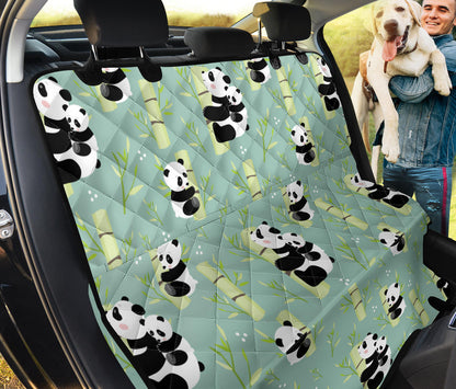 Panda Pattern Print Design A03 Rear Dog Car Seat Cover Hammock