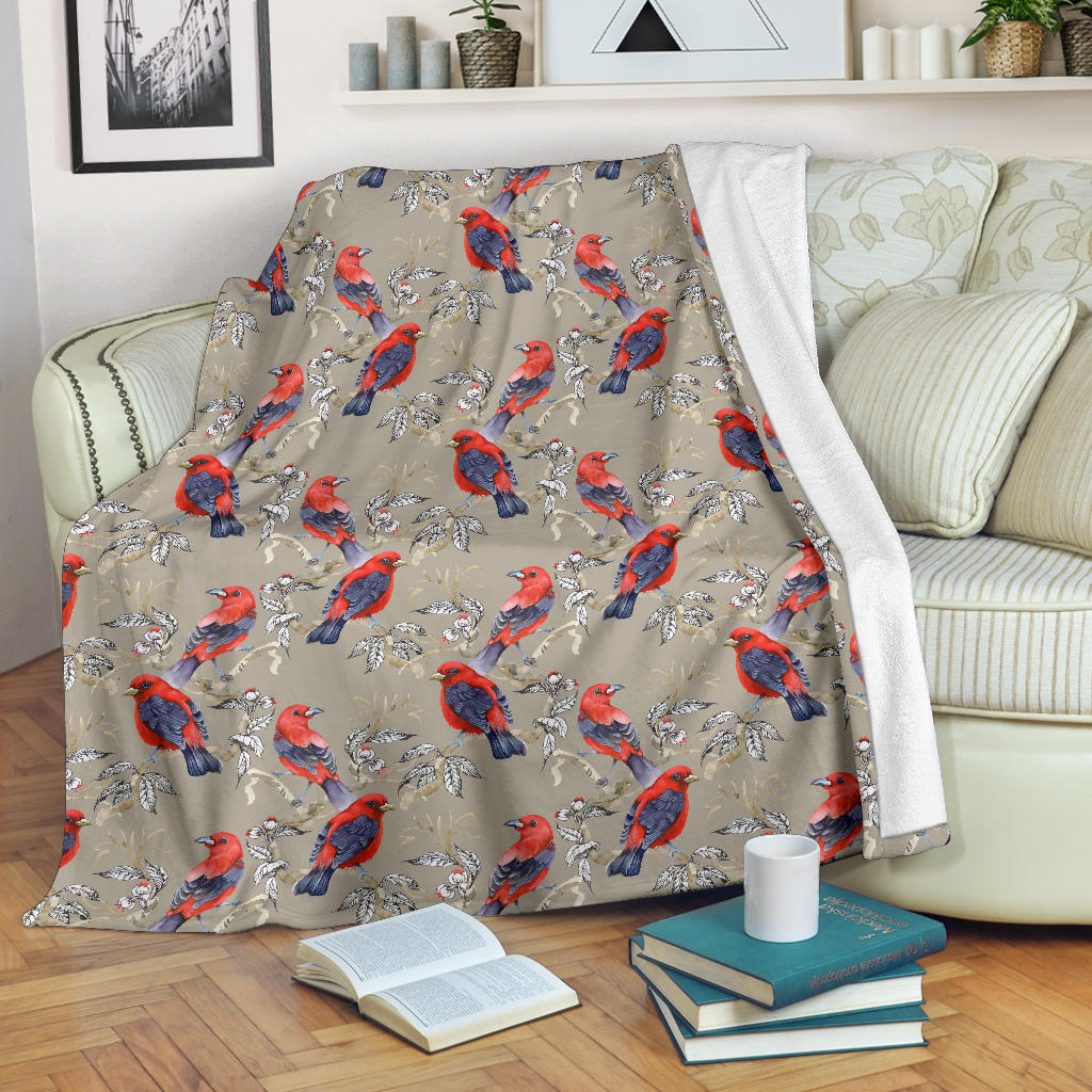 Birds Pattern Print Design 05 Premium Blanket