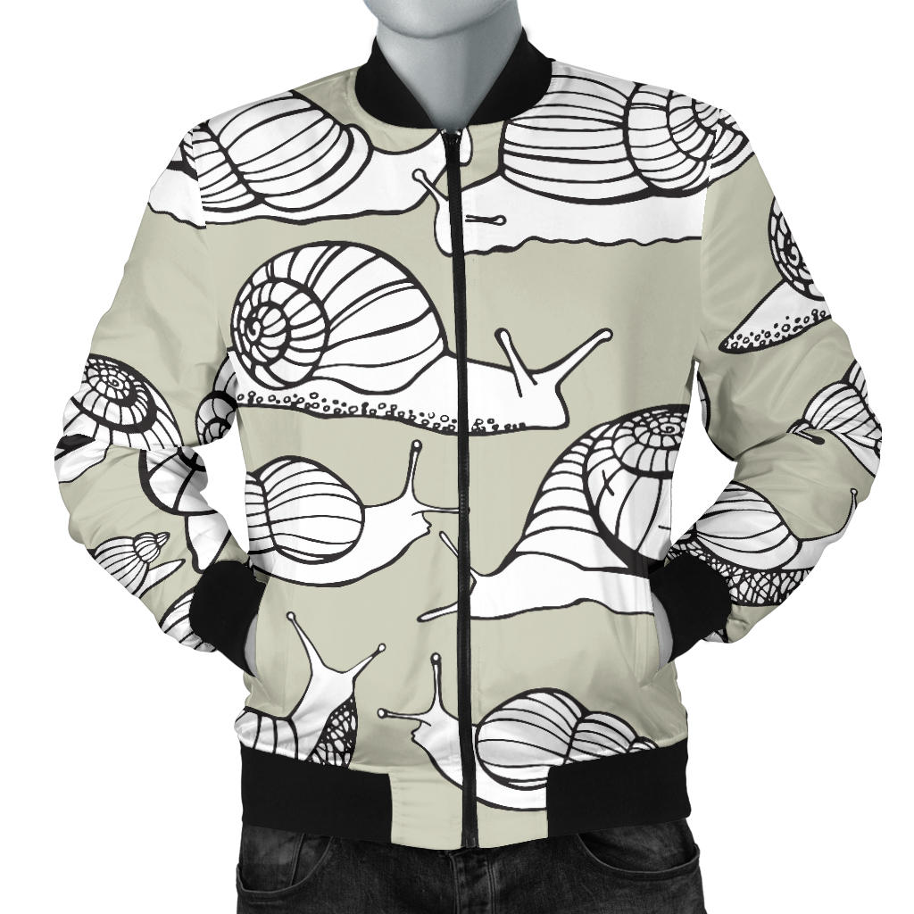 Snail Pattern Print Design 03 Men Bomber Jacket