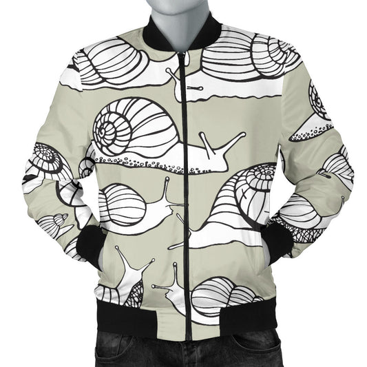 Snail Pattern Print Design 03 Men Bomber Jacket