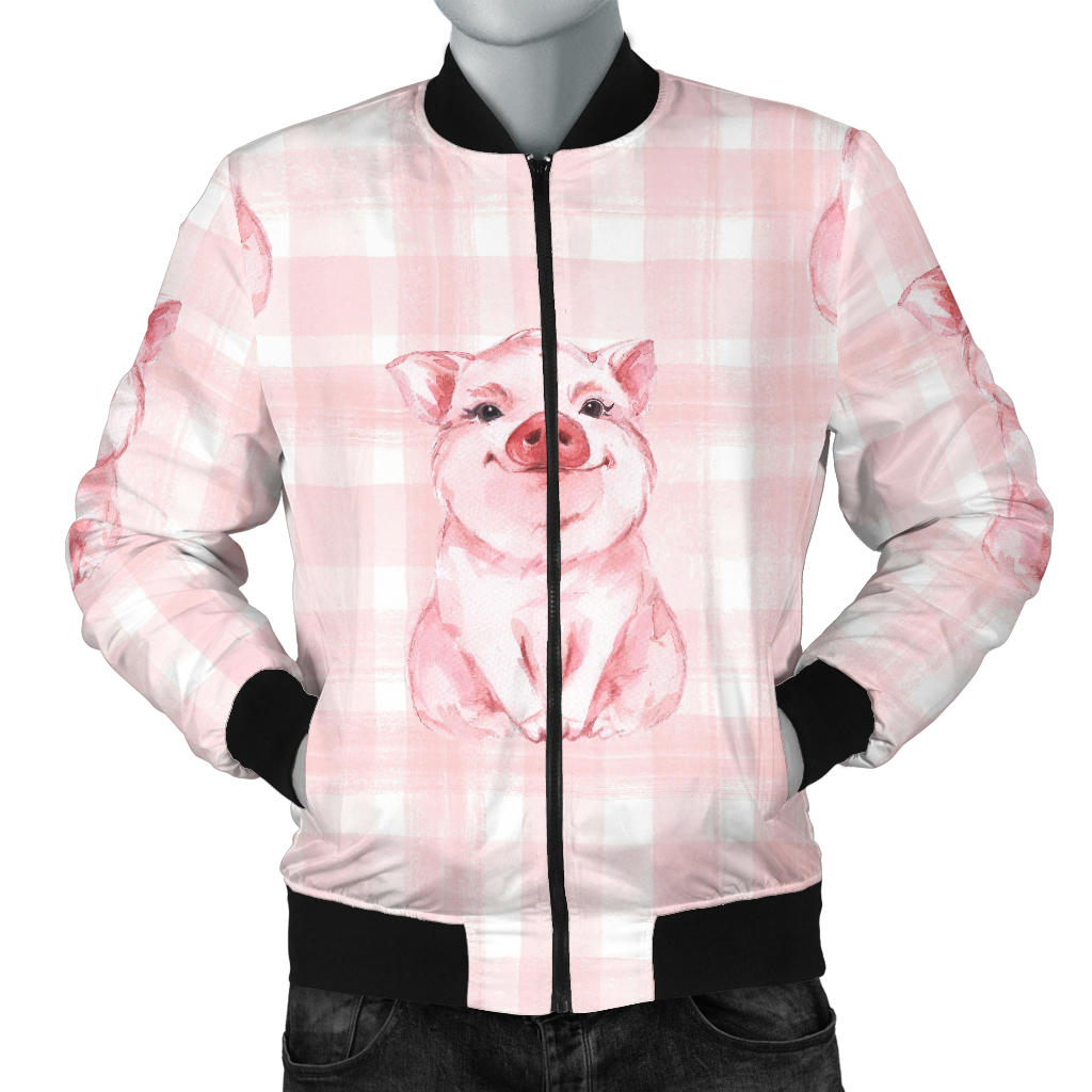 Pig Baby Pattern Print Design 01 Men Bomber Jacket