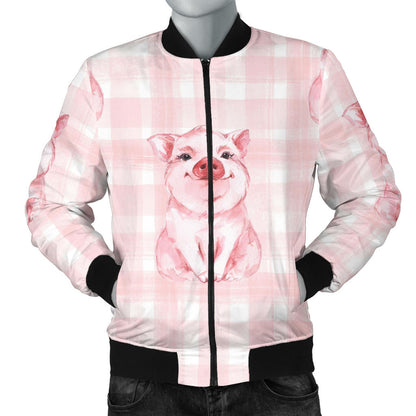Pig Baby Pattern Print Design 01 Men Bomber Jacket