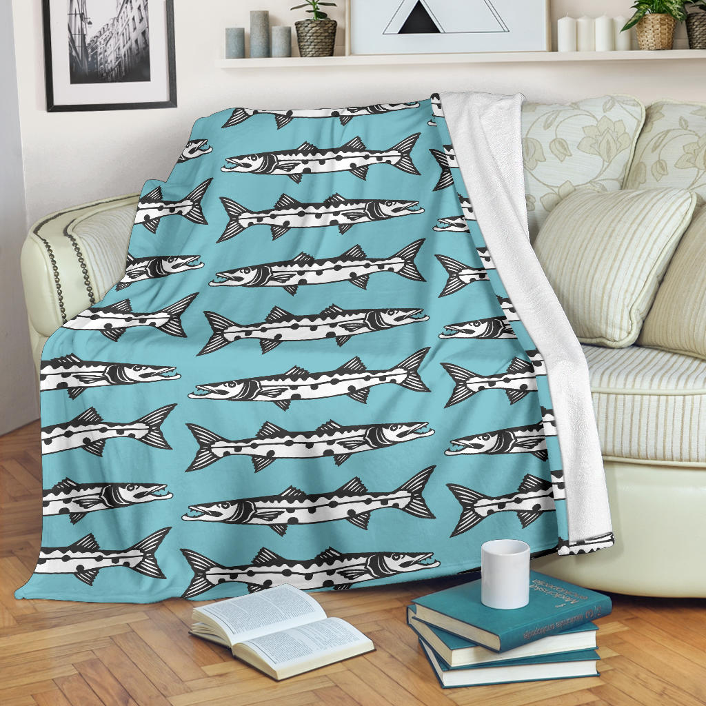 Barracuda Pattern Print Design 03 Premium Blanket