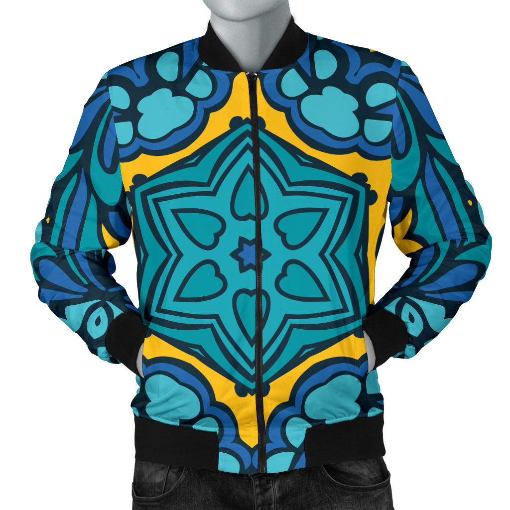 Kaleidoscope Pattern Print Design 04 Men Bomber Jacket