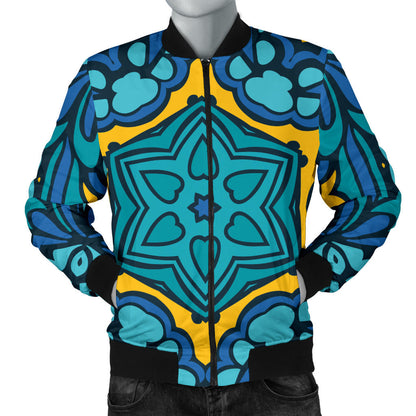 Kaleidoscope Pattern Print Design 04 Men Bomber Jacket