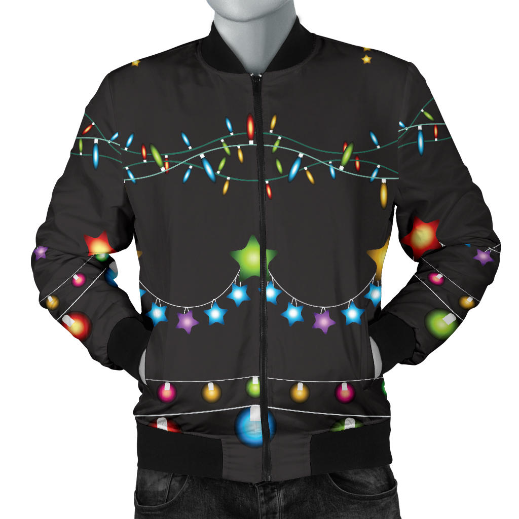 Christmas Light Pattern Print Design 01 Men Bomber Jacket