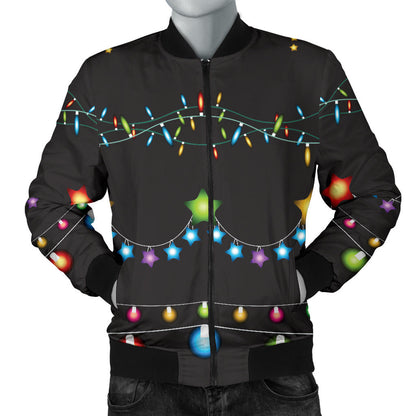 Christmas Light Pattern Print Design 01 Men Bomber Jacket