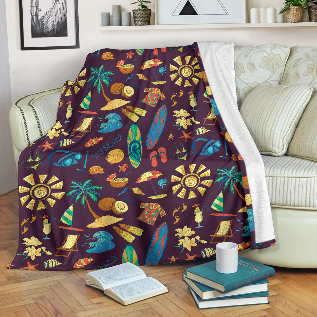 Aloha Hawaii Pattern Print Design 01 Premium Blanket