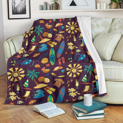 Aloha Hawaii Pattern Print Design 01 Premium Blanket