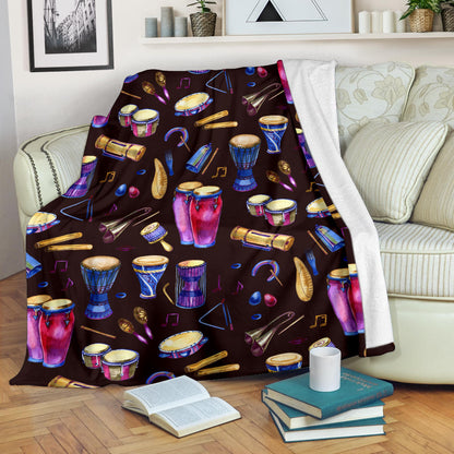 Percussion Neon Pattern Print Design 04 Premium Blanket