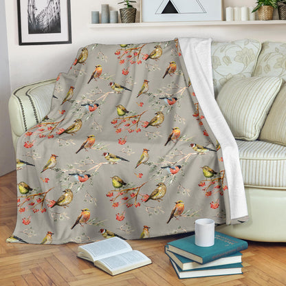 Birds Pattern Print Design 03 Premium Blanket