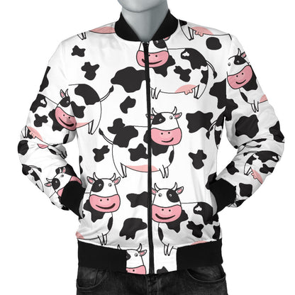 Cow Pattern Print Design 02 Men Bomber Jacket