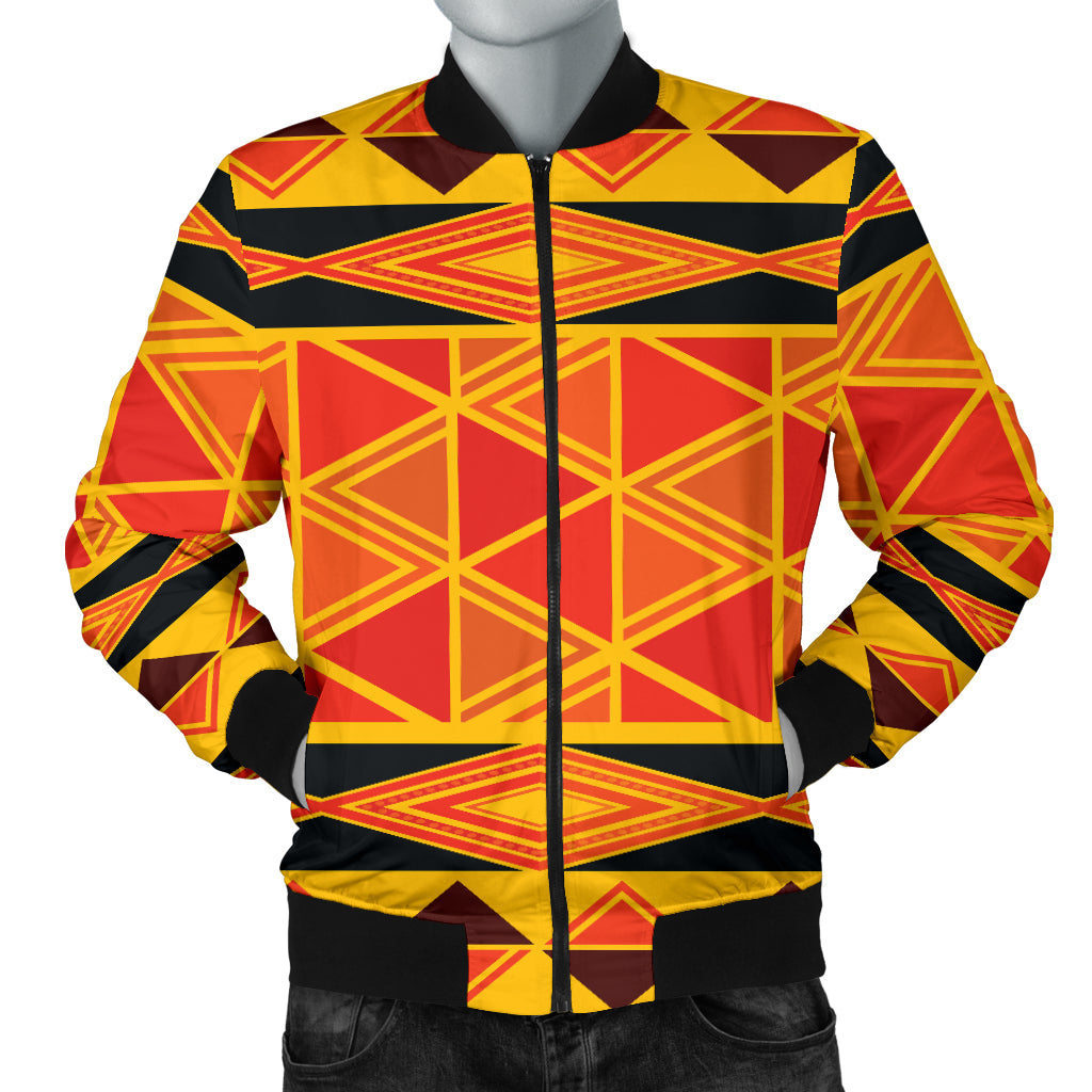 African Pattern Print Design 01 Men Bomber Jacket