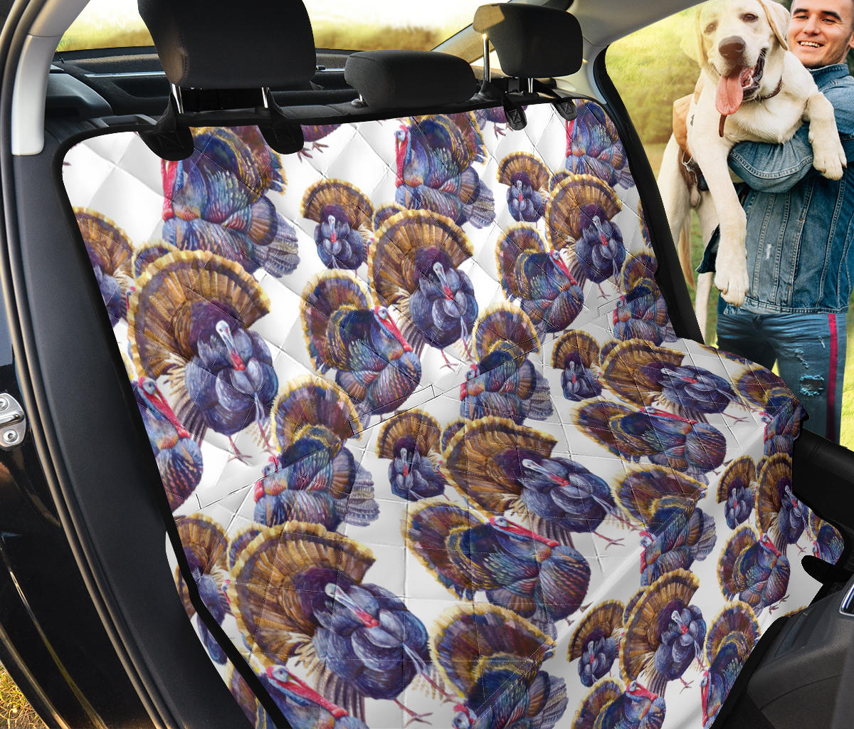 Turkey Pattern Print Design 01 Rear Dog Car Seat Cover Hammock