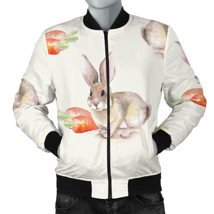 Rabbit Pattern Print Design 01 Men Bomber Jacket