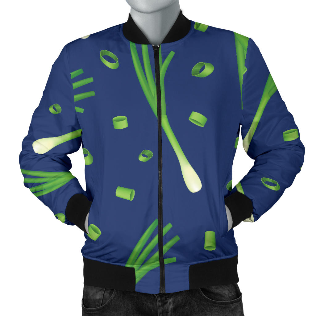 Leek Pattern Print Design 02 Men Bomber Jacket