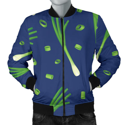 Leek Pattern Print Design 02 Men Bomber Jacket