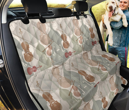 Violin Pattern Print Design 01 Rear Dog Car Seat Cover Hammock
