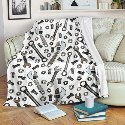 Mechanic Pattern Print Design 03 Premium Blanket