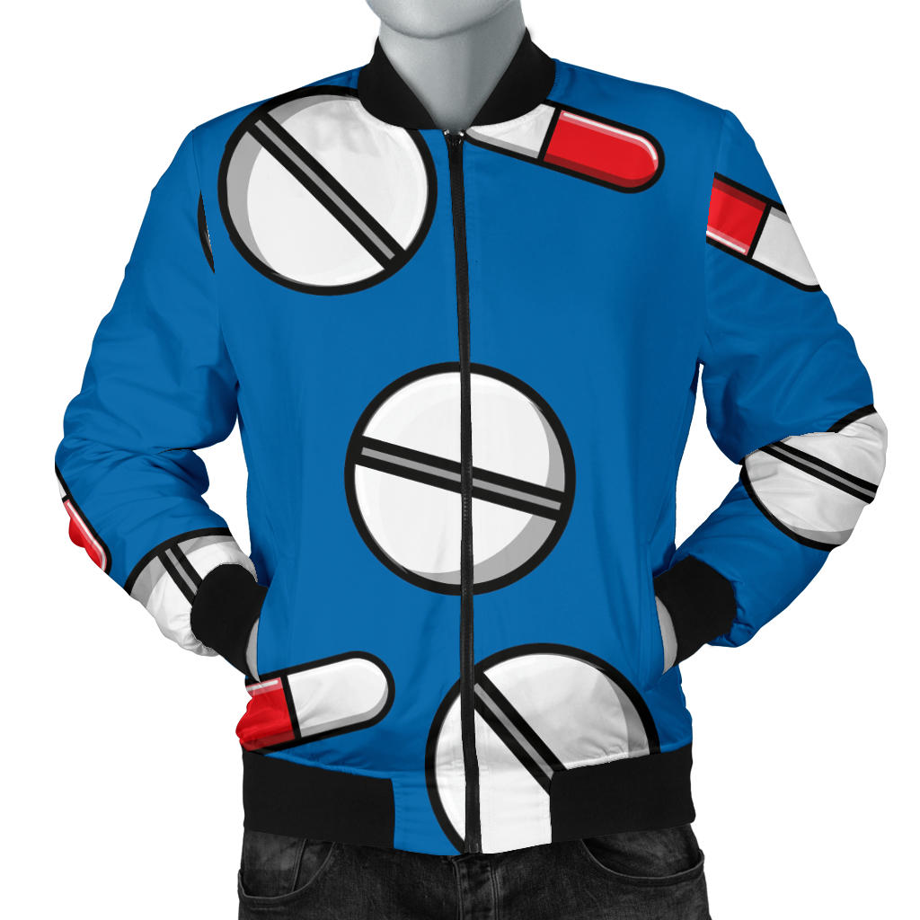 Pill Pattern Print Design A05 Men Bomber Jacket